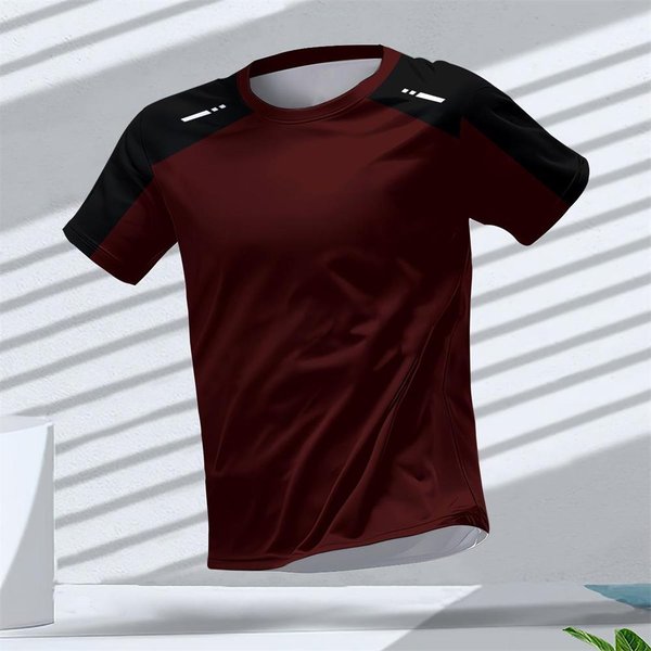 Camiseta De Verano Para Hombre, Transpirable, De Secado RáPido, Para Gimnasio, Para Correr Al Aire Libre, Fitness, Deportes, Manga Corta, Informal, Cuello Redondo, Ropa Deportiva Para Hombre L Gray-image
