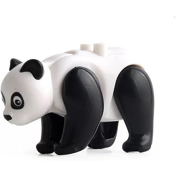 MOC 1 Pieza Tesoro Nacional Panda Animal De ZoolóGico Bloques De ConstruccióN Kit Animales Del Bosque Ladrillos PartíCulas Juguetes Hazlo TÚ Mismo Regalos De CumpleañOs Para NiñOs Gray-image
