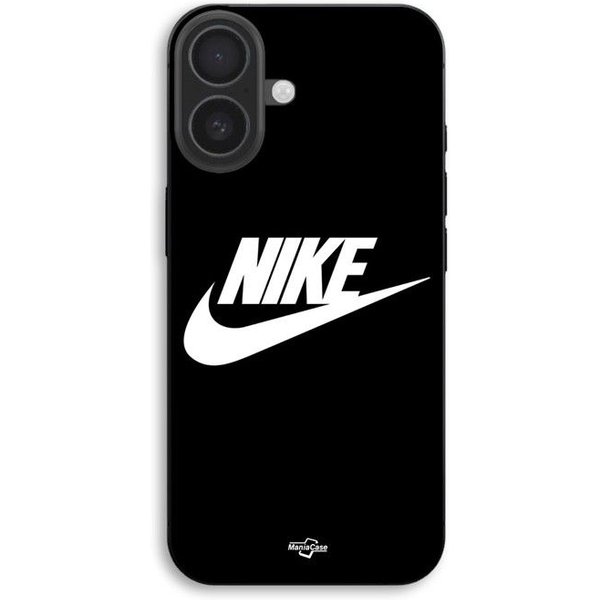 Etui Na Telefon - Maniacase - Iphone 17 - Silikon Tpu - MięKkie - Logo Nike BiałO-Czarne Czarny-image