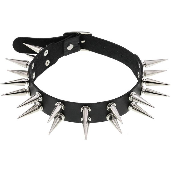 Nuevo Gargantilla Emo Con Pinchos Collar Punk Femenino Mujeres Hombres Cuero Negro Tachonado Remaches Gargantilla Collar JoyeríA GóTica Accesorios GóTicos-image