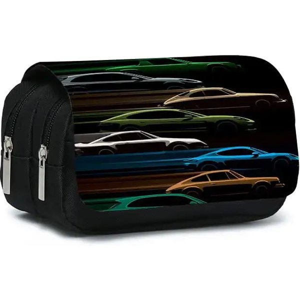 Estuche Tipo Flip De Doble Capa Con PatróN De IluminacióN De Coche Para NiñOs/NiñAs, El Mejor Regalo, Dibujos Animados 2D, Material Escolar, Estuche Para LáPices-image