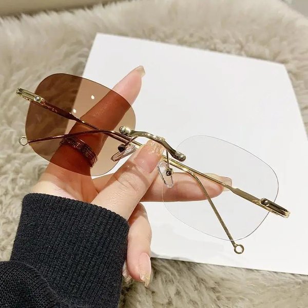 Gafas FotocromáTicas Para MiopíA, Sin Marco, Con Cambio De Color Y ProteccióN Ocular Que Bloquean La Luz Azul -4.0 White-image
