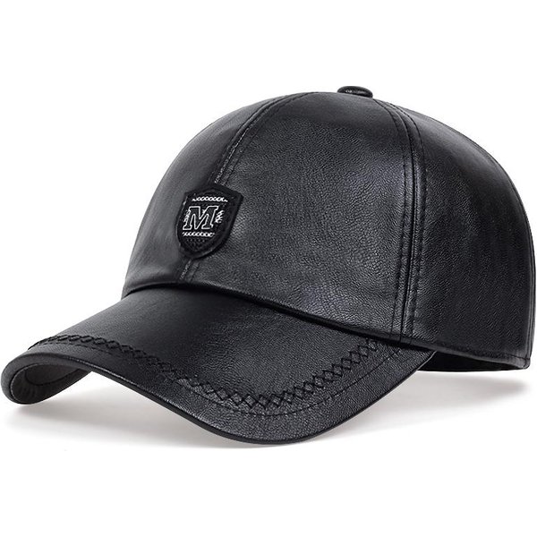 Jesienno-Zimowa CiepłA SkóRzana Czapka Z Daszkiem Hip-Hopowa Czapka Z Daszkiem Moda MężCzyzna Kobiet Sportowe Czapki Na Co Dzień Czapki TiróWki Regulowane Gorras-image
