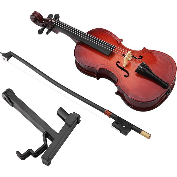 RéPlica De Violonchelo Miniatura De Madera De 5.5 Pulgadas Con Estuche Modelo De Instrumento Regalos Musicales Adornos Black-image