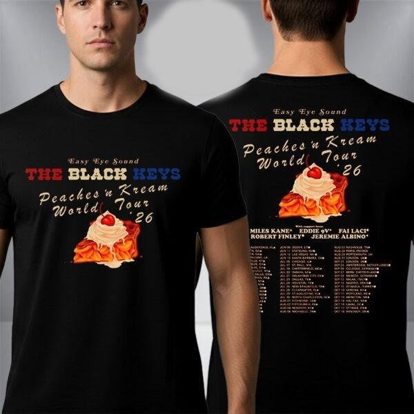 ¡Nuevo!! Camiseta The Black Keys Peaches N Kream World Tour 2026 Doble Cara L Brown-image