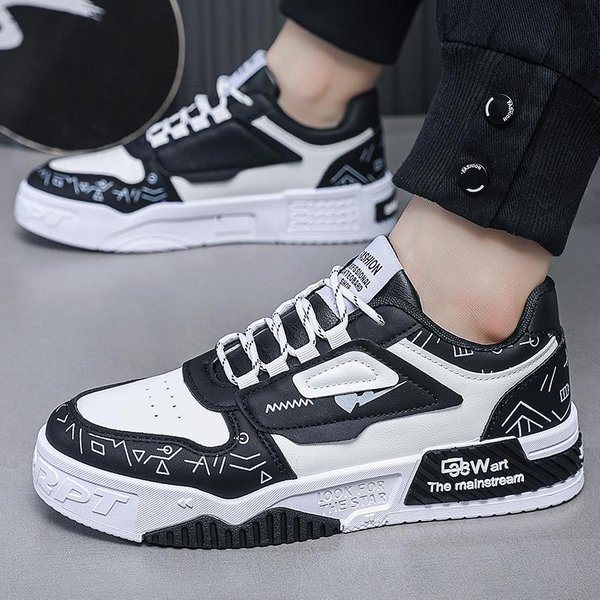 Nowe Wygodne MęSkie Buty Deskorolkowe AntypośLizgowe Studenckie Casualowe Buty Sportowe Trend MęSkie Buty Pojedyncze 42 Gray-image