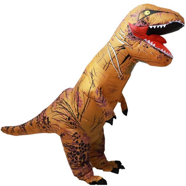 Nadmuchiwany Kostium Tyranozaura Rexa Na Halloween Do WystęPóW Scenicznych Children 120-150CM Brown-image
