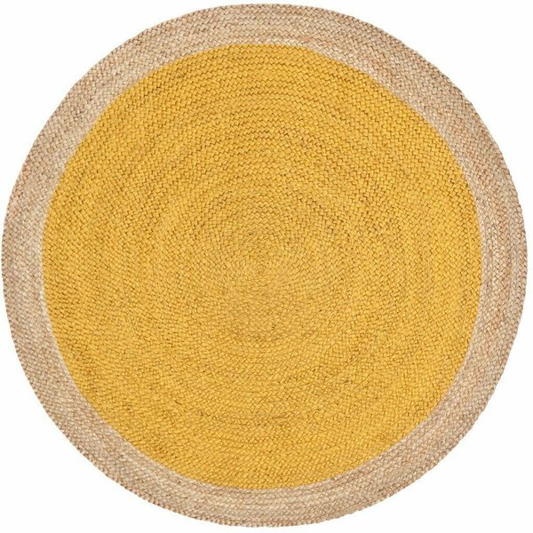 Dywan Jutowy Dywan OkrąGłY RęCznie Robiony Dywan Naturalny Do KażDej Przestrzeni WygląD Rustykalny WystróJ Do KażDej Przestrzeni Obszar 60 Cm X 60 Cm(2X2Feet) BeżOwy/żółTy-image