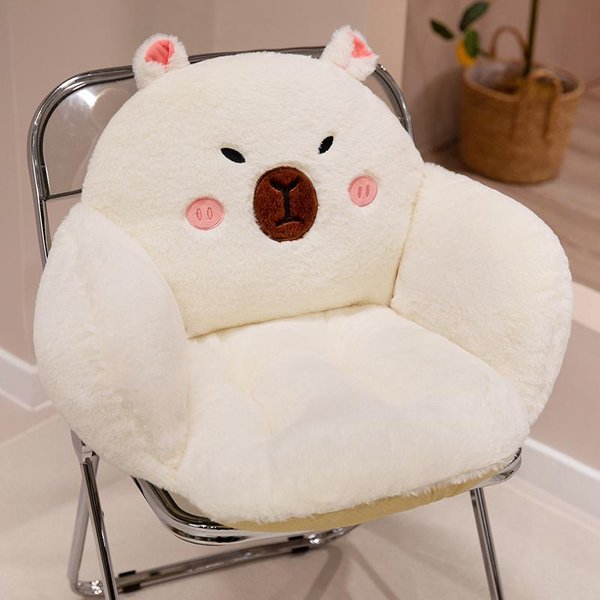 Urocza Poduszka Pluszowa Kapibara KreskóWkowa Urocza MięKka Wypchana Pluszowa Zabawka Przytulna Kapibara Podpora LęDźWiowa Poduszka Na KrzesłO Poduszka Na Kanapę WystróJ Domu 45-50Cm-image