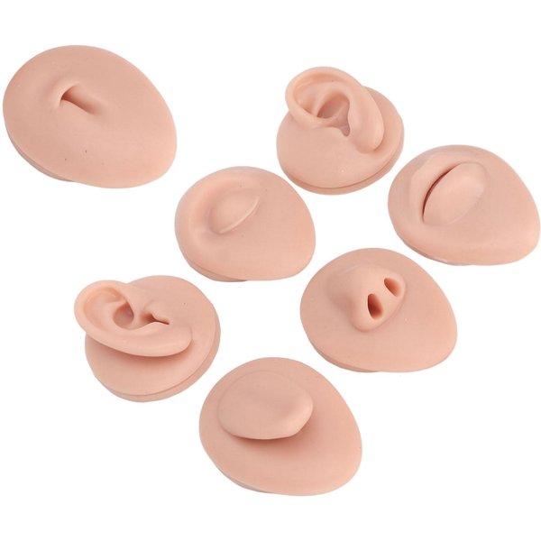 Silikonowy Model Symulacyjny Do ĆWiczeń CiałA Silikonowy Model Ucha Oka Nosa Ust JęZyka I PęPka Dla Nowicjuszy Light Skin Beige-image