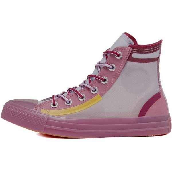 Converse Przezroczysta Siatka UżYtkowa Chuck Taylor All Star Retro Wszechstronne Casualowe Wysokie Trampki Damskie RóżOwe Czerwone ŻółTe 567368C 37 Gray-image