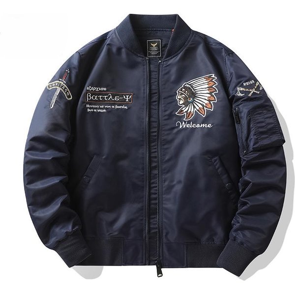 Chaqueta De Piloto Air Force MA1 Para Hombre, Nueva Chaqueta De BéIsbol Bordada De Industria Pesada, De Talla Grande, Para Primavera Y OtoñO Xxxxl-image