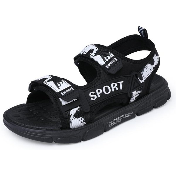 Sandalias Deportivas Transpirables Zapatillas De Verano Para NiñOs Calzado Casual Para Exteriores Playa Suela Suave CóModa Moda Antideslizante Sandalias 39 Black-image