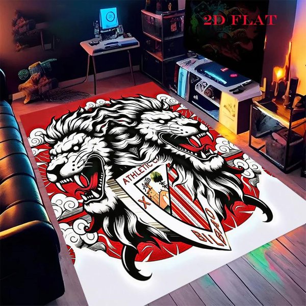 Alfombra Con Logo Del Athletic Club Para Sala De Estar, Dormitorio, Hogar, DecoracióN De Sofá, Alfombrilla Antideslizante Para Jugar NiñOs 40X60Cm( 15X23In )-image