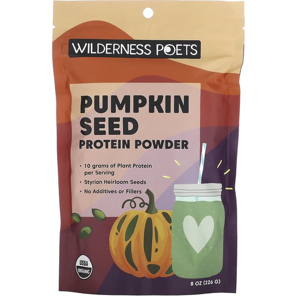 Wilderness Poets, ProteíNa De Semilla De Calabaza OrgáNica En Polvo, 8 Oz (226 Gramos)-image