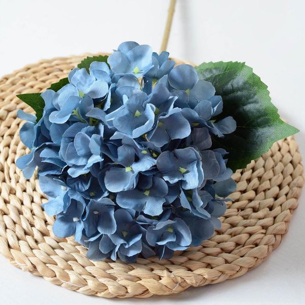 Hortensias Artificiales De Seda Con Hojas Para DecoracióN Del Hogar, Bodas Y FotografíA.-image
