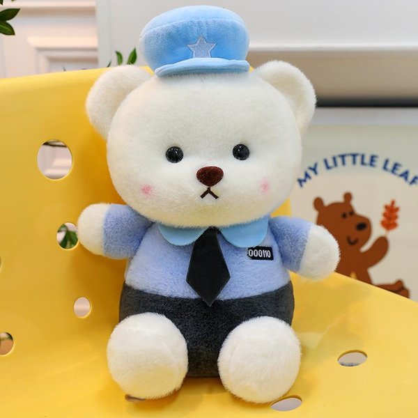 Lalka NiedźWiedź Lalka NiedźWiedź Policjant Mundur Policjanta Mundur Miś Pluszowa Zabawka Dziewczynki Dzieci Prezent 45Cm-image