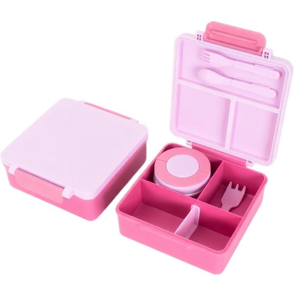 Fiambrera Bento Con Contenedor Para Sopa - Fiambrera A Prueba De Fugas De 4 Compartimentos Con Y Para Adultos One Size-image