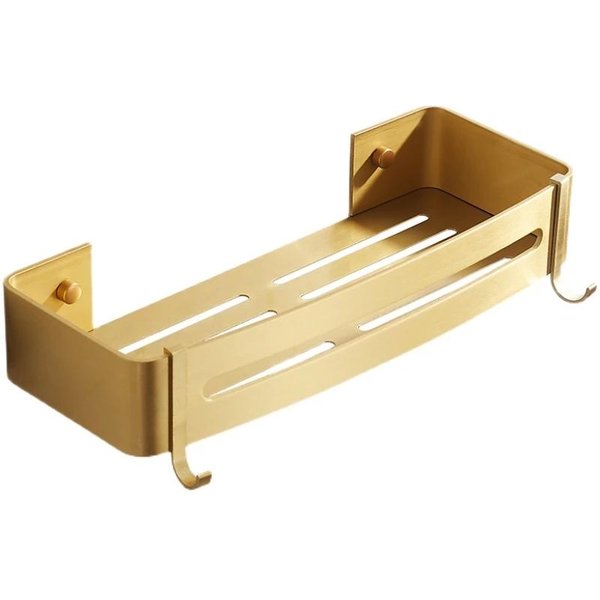 PółKa NarożNa, Montowana Na śCianie, łAzienkowa, Szczotkowane ZłOto, Aluminiowa, PółKa Wannowo-Prysznicowa, Uchwyt Na Szampon Do KąPieli, PółKa NarożNa Beige-image