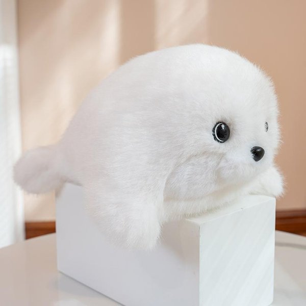 Pluszowe Zabawki Foka Gruba Pluszowa Orca MięKka Lalka Z MałYmi Czarnymi Oczami Przytulanka Prezent Urodzinowy Zabawka Zwierzę Oceaniczne 24Cm-image