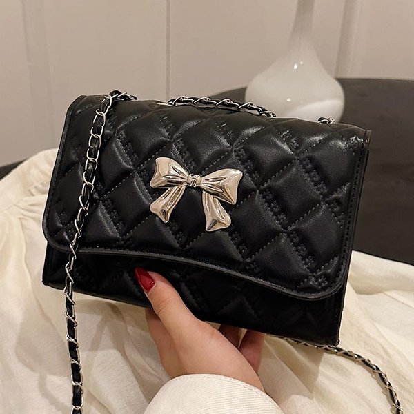 Bolso De Nicho De Gama Alta Para Mujer En OtoñO E Invierno Nuevo Bolso Cruzado De Diamantes De Moda Para Mujer Bolso De Hombro Con Cadena Ins Para Mujer Black-image