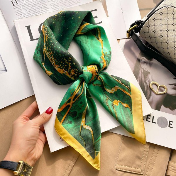 PañUelo De Cabeza Suave De SatéN De 70 Cm Para Mujer DiseñO De Lujo Bufanda Para Cuello Bufanda Para El Pelo De Mujer Bufanda Para La Mano Y La MuñEca Bufanda Chal Banda Para Hijab PañUelo 70X70Cm-image