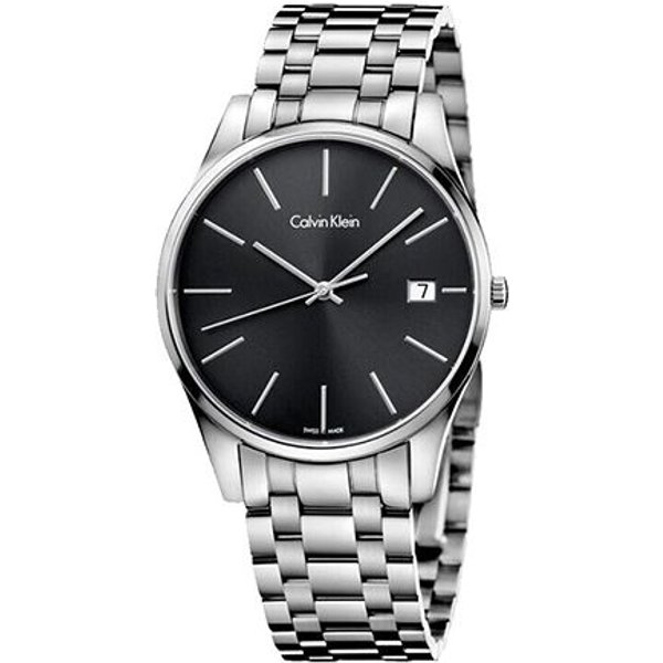 Reloj Calvin Klein Ck Serie Time Memory De Cuarzo Movimiento De Cuarzo Correa De Acero Inoxidable Esfera Negra Relojes Para Hombre K4N21141 Black Dial Black-image