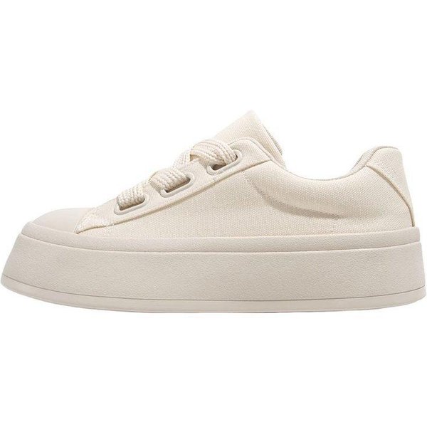 Zapatos Blancos De Plataforma Zapatos De OtoñO Nuevos Para Mujer Zapatos Casuales De Nicho Zapatos De Tablero VersáTiles Zapatos Individuales Para Estudiante 38-image