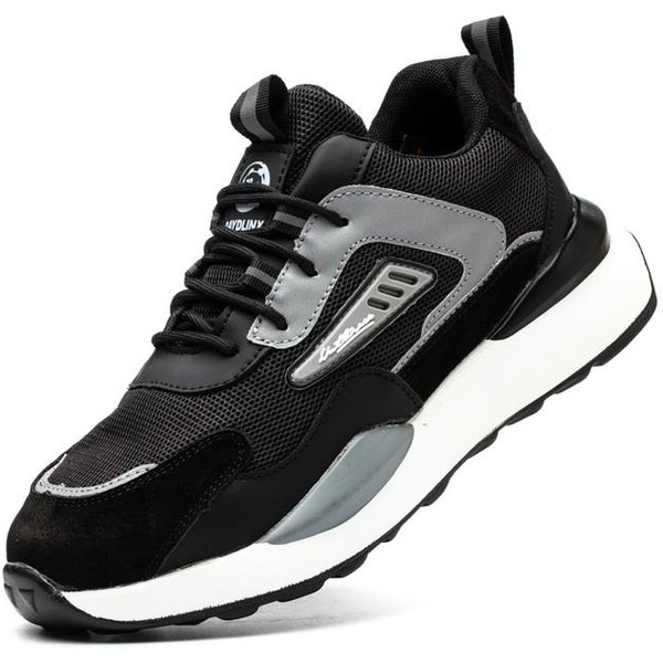 Zapatos De Seguridad Deportivos Para Hombre Botas De Trabajo Para Hombre Zapatos Con Puntera De Acero Zapatos Protectores Ligeros Y CóModos Zapatillas De Trabajo AntiperforacióN Indestructibles 43 Negro-image