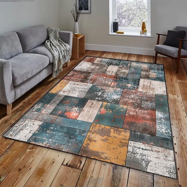 Nowoczesny Abstrakcyjny Patchworkowy DużY Dywan AntypośLizgowy Zmywalny Dywanik PodłOgowy Do Salonu Sypialni WystróJ Domu 100X150Cm 40X59Inch-image