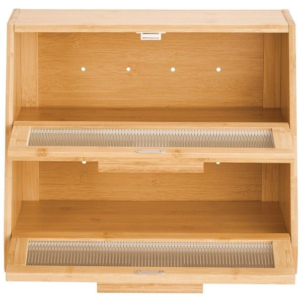 Panera De Doble Capa Para Encimera De Cocina Contenedor De Almacenamiento De Bambú Para Pan-image