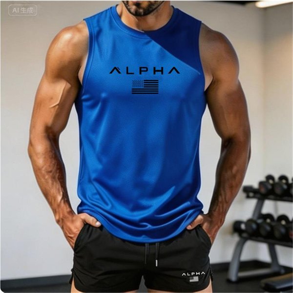 Top De Malla Transpirable Sin Mangas Para Hombre Secado RáPido Camisetas Sin Mangas Estampadas Chaleco Deportivo Sin Mangas Para Gimnasio Entrenamiento Running Deporte Fitness 5XL Brown-image