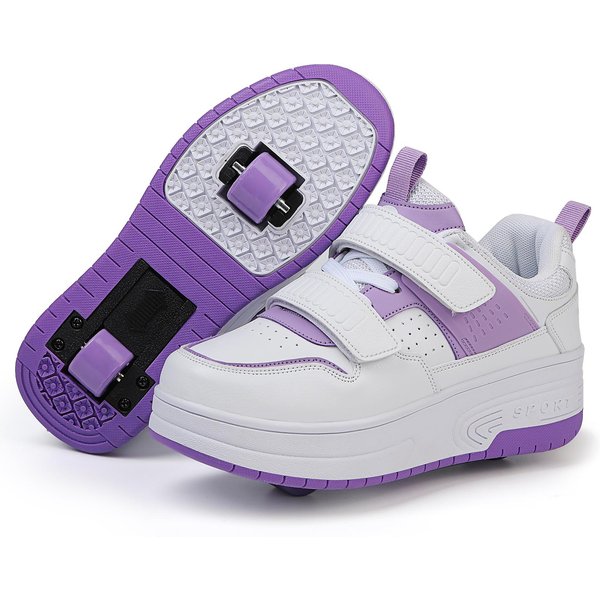 Buty Do Chodzenia Dla Dzieci Dwa KółKa Buty Na KółKach Dla ChłOpcóW DziecięCe Rolki Dla DziewcząT Buty Na KółKach Dla UcznióW I DorosłYch Buty Sportowe Outdoorowe 35 Gray-image