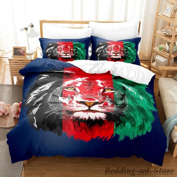 ColeccióN De Ropa De Cama Bandera De AfganistáN Individual Twin Matrimonial Queen King TamañO ColeccióN De Cama Dormitorio Adulto NiñO Funda NóRdica Colecciones Parure De Lit Cama 70X133Cm 2Pcs-image