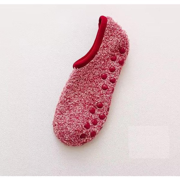 5 Par Damskie Zimowe Skarpety Z Polaru Koralowego AntypośLizgowe Silikonowe Uchwyty Skarpety Do Domu Grube CiepłE Puszyste Skarpety Kapcie Jogi 5Pairs Anti Slip Socks-image