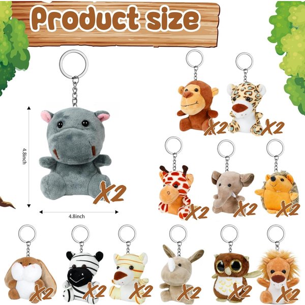12-36 Piezas Animales De Peluche PequeñOs De Safari Al Por Mayor 12 Cm Animales De La Selva Mini Juguetes De Peluche Para Premios De Aula Recuerdos De Fiesta Regalos De CumpleañOs-image