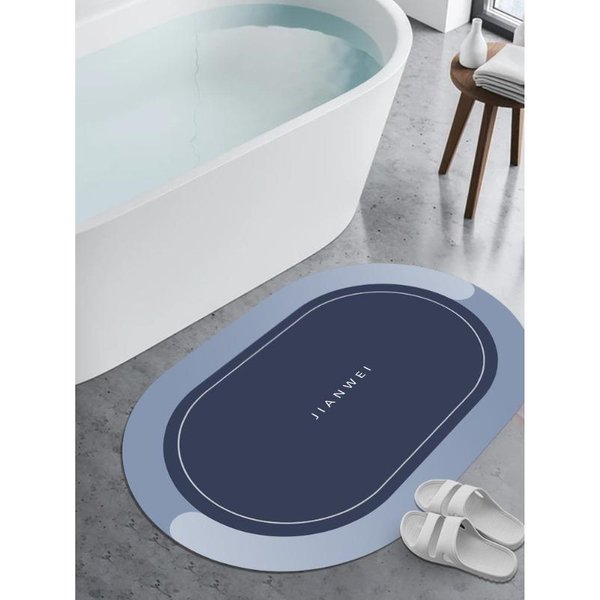 Alfombra De Piso Absorbente Estampada Colorida Suave Tierra De Diatomeas Antideslizante BañO Inodoro Alfombra De Pies De Secado RáPido Alfombra De Puerta De Entrada Del Hogar 40*60CM-image