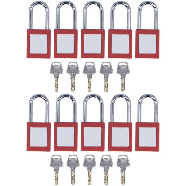 10 Szt. Blokada Tagout Blokada Kablowa Chromowana Wielokrotnego UżYtku JednoczęśCiowa Obudowa Blokada Elektryczna KłóDka-image