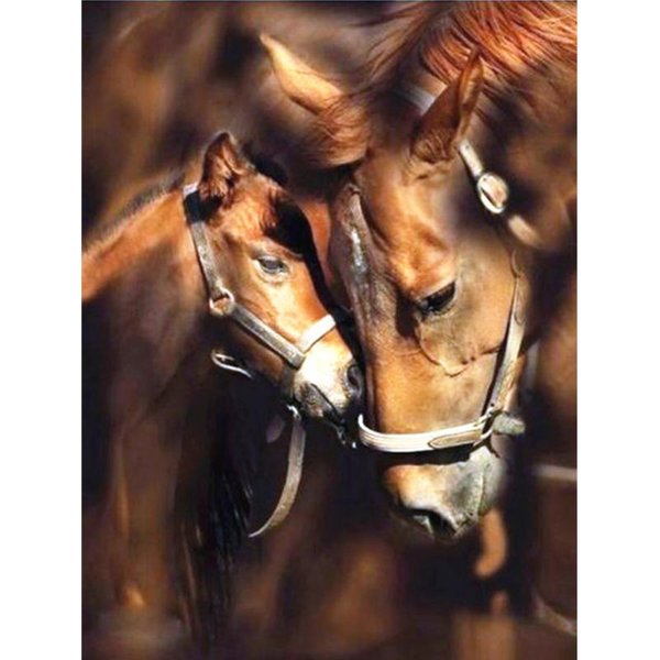 Bordado De Diamantes Animal Punto De Cruz DIY Pintura De Diamantes Caballo Mosaico De Diamantes DecoracióN Del Hogar 20X30CM-image