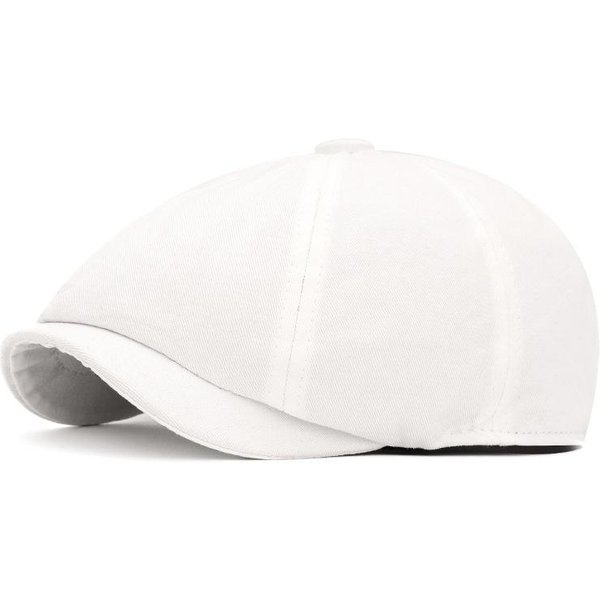 Brytyjski Retro OśMiokąTny Beret MęSki Wiosenno-Letni Czapka Forward Damska Czapka Malarza Czapka Gazeciarza Style1 White-image