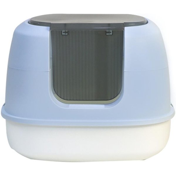 Caja De Arena Para Gatos Grande Dividida Caja De Arena Tapa Abatible Anti-Olor Anti-Salpicaduras Bandeja De Arena Totalmente Cerrada Amarillo-image