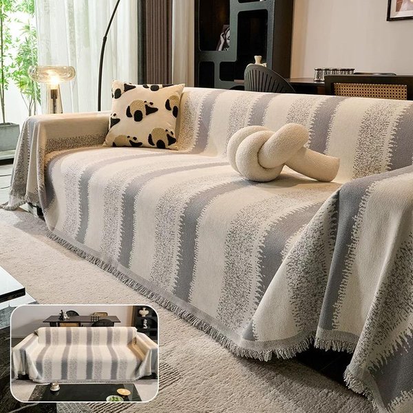 Manta Toalla De Sofá De Chenilla Cubre Sofá Universal Anti ArañAzos De Gato Cubre Sofá Sala De Estar Estilo Bohemio 1/2/3/4 Plazas 180X130Cm-image