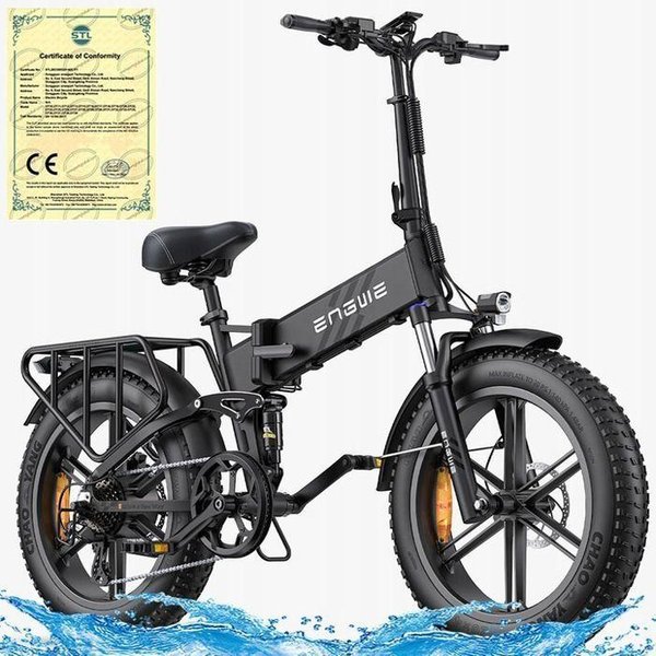 Bicicleta EléCtrica - Engwe - Engine Pro 2.0 - Motor 1200W - BateríA 52V 16Ah - AutonomíA 110 Km Negro-image