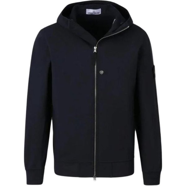 Stone Island Jednokolorowa Kurtka Z Zamkiem I DłUgim RęKawem MęSka Kurtki Granatowy K2S15Q100004S0B22-V0020 L Black-image