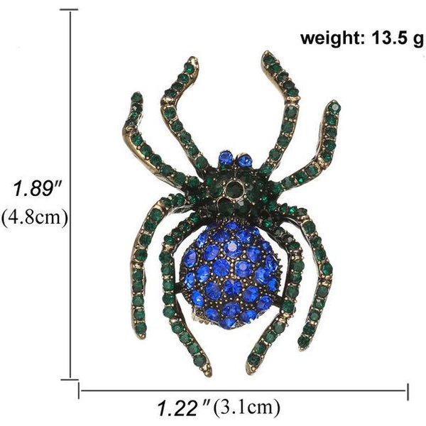 Broche De ArañA De Insecto Con PedreríA De Personalidad Exagerada JoyeríA Pin De AleacióN Para Abrigo Accesorios De Ropa-image