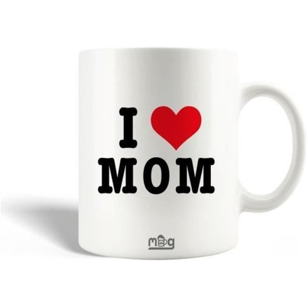 Taza De CeráMica - Maniacase - I Love Mom - 30Cl - Blanco - Apto Para Lavavajillas-image