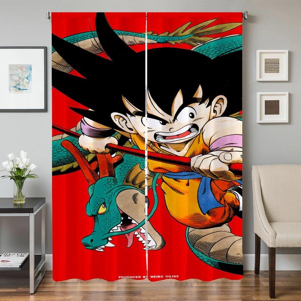 Cortinas De Cocina Para Interiores Del Hogar Para Sala De Estar 2 Piezas Cortinas Opacas Cortina De Puerta Dragonball Cortina Divisoria DecoracióN De Dormitorio W50Xh70Cmx2Pcs-Cl-image