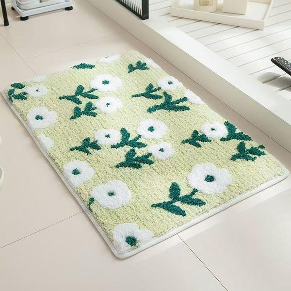 Imitacja Kaszmiru Mata łAzienkowa PodłOgowa Toaleta Toaleta Drzwi Toaletowe ChłOnna Mata Pod Stopy Domowy Dywan 100X150Cm39.3X59In-image