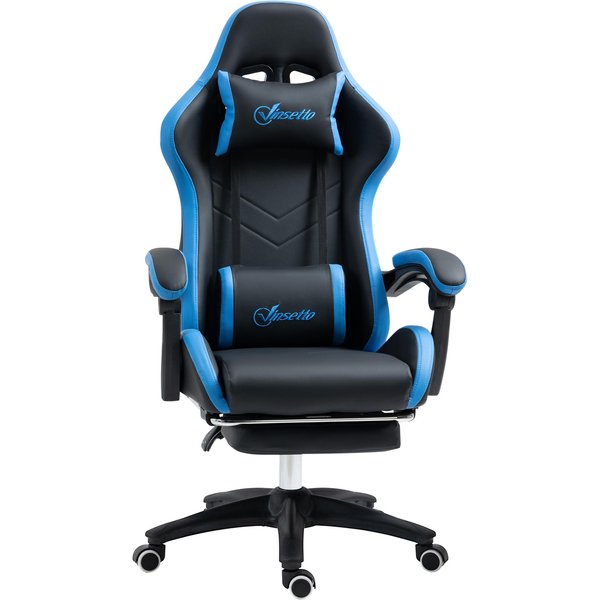 Silla De Oficina, Silla Gaming, 1 Reposacabezas, 1 Soporte Lumbar, Azul + Negro 65 X 65 X 129 Cm-image