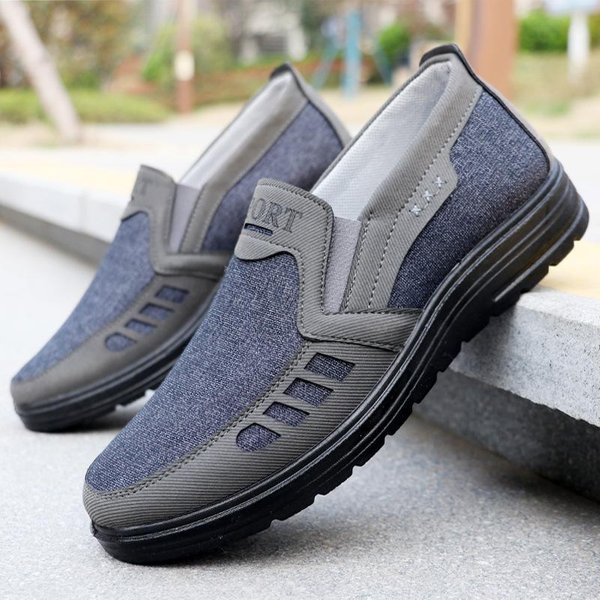 Zapatos Deportivos Casuales Para Hombre Zapatos De Tela De Old PekíN De Moda Resistentes Al Desgaste Ligeros Slip-On Zapatos Deportivos Casuales 40 Gris-image